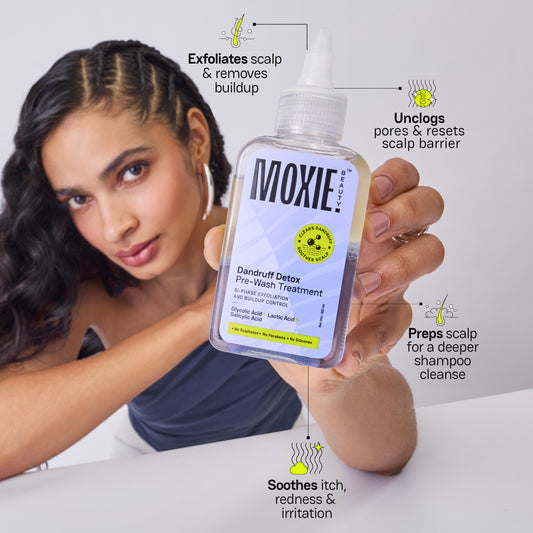 Moxie Beauty Dandruff Detox Pre Wash Treatment for dandruff free scalp