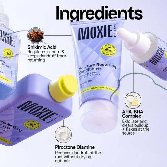 Moxie Beauty Scalp SOS Routine dandruff treatment combo for healthy scalp