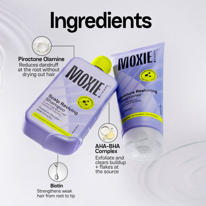 
Moxie Scalp SOS Wash Duo Key Ingredients Scalp-Soothing Formula for Dandruff & Itch Relief