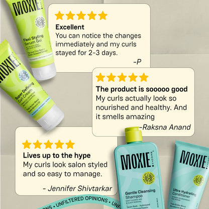 
Back view of The Moxie Curly Routine Travel Size showing product details