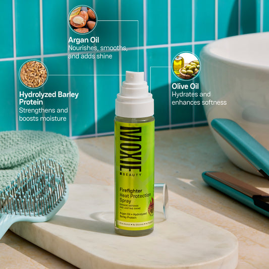 Moxie Firefighter Heat Protection Spray – Shields Hair from Blow Dry & Heat Styling Damage