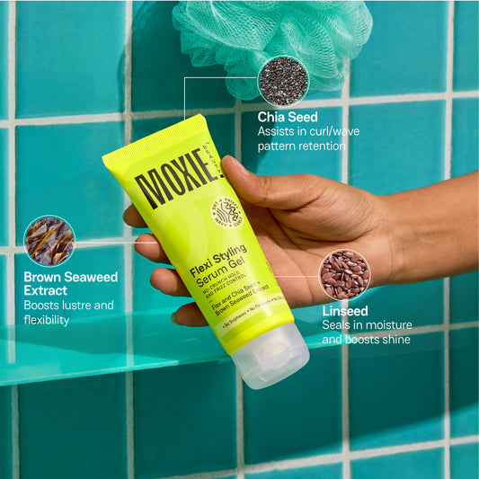 Moxie Flexi Styling Serum Gel 120ml providing frizz control, moisture seal and flexible hold