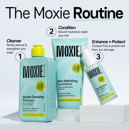 
Ditch the Frizz Trio complete anti frizz hair care bundle by Moxie Beauty
