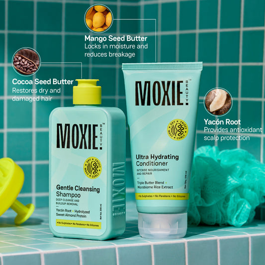 Just-The-Essentials Curly Trio with shampoo, conditioner, and defining cream for curly hair