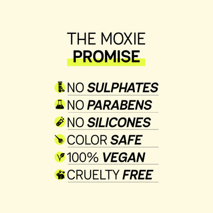 
Back of Moxie Beauty On-The-Fly Hair Finishing Stick showing ingredients, directions and product details for smoothing flyaways and baby hairs.