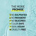 
Girl washing her hair with Moxie shampoo for gentle cleansing and healthy scalp