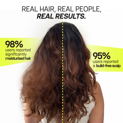 
Girl applying Moxie shampoo during hair wash highlighting gentle cleansing and healthy scalp care