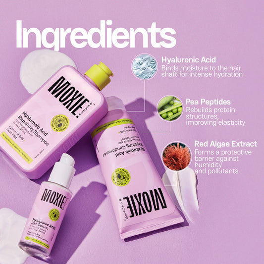 Moxie The HydroRepair Routine Kit Complete Hydrating & Repair Hair Care Bundle for Curly Hair