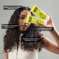 
Before and after results infographic showing improved wave definition and hair moisture retention