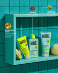 Just-The-Essentials Wavy Trio ingredients with microbiome rice extract, mango seed butter and keratin amino acids