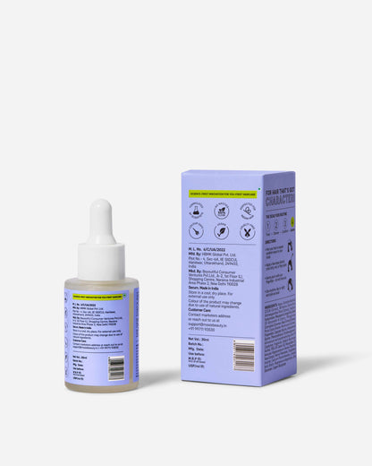 Moxie Beauty Daily Calming Leave On Serum back product with ingredients and directions