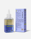 Moxie Beauty Dandruff Detox Pre Wash Treatment back product photo with ingredients and directions