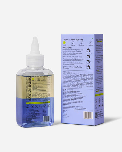 Moxie Beauty Dandruff Detox Pre Wash Treatment back product photo with ingredients and directions