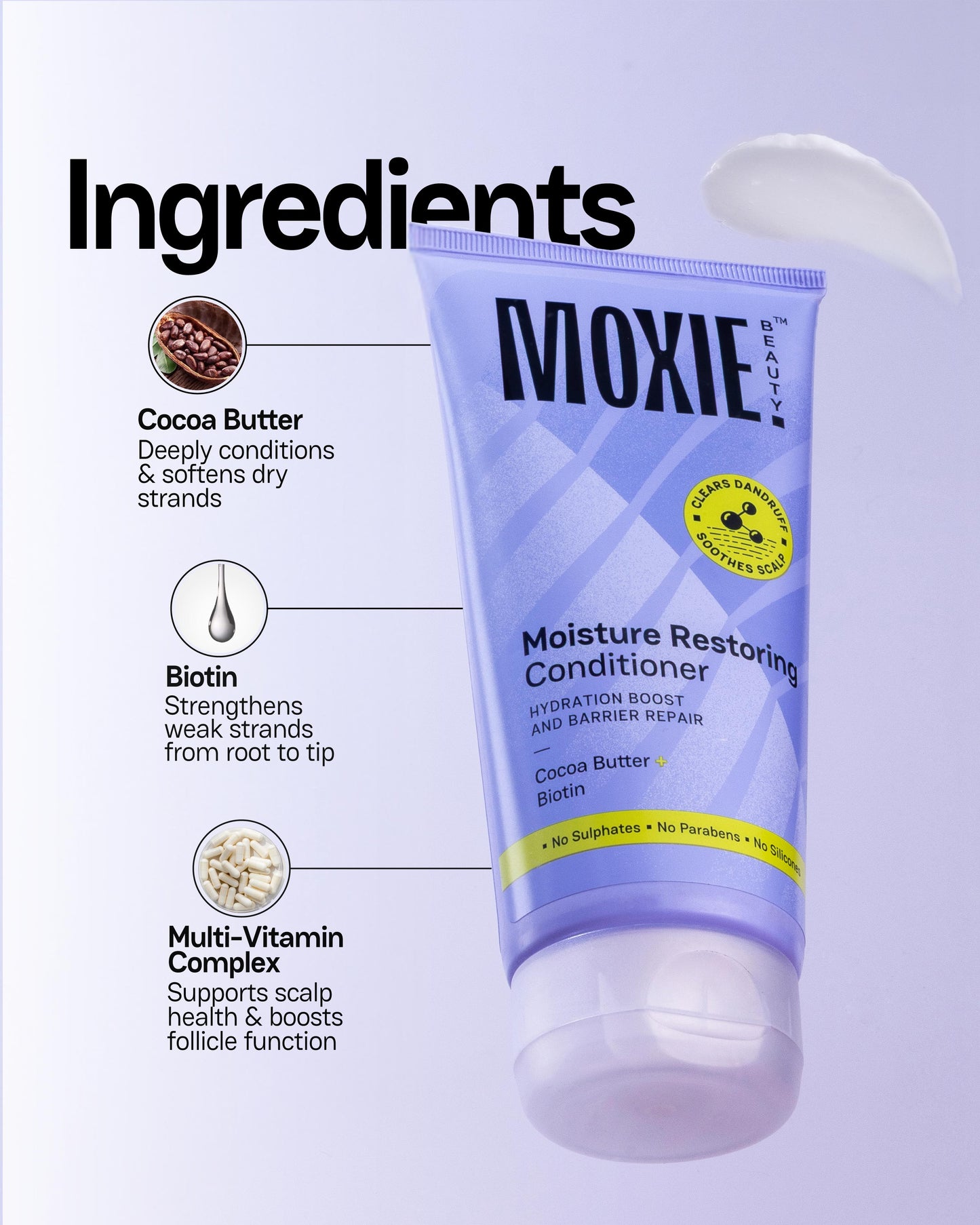 Moxie Beauty Moisture Restoring Conditioner key ingredients for deep hair hydration
