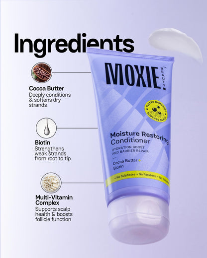 Moxie Beauty Moisture Restoring Conditioner key ingredients for deep hair hydration