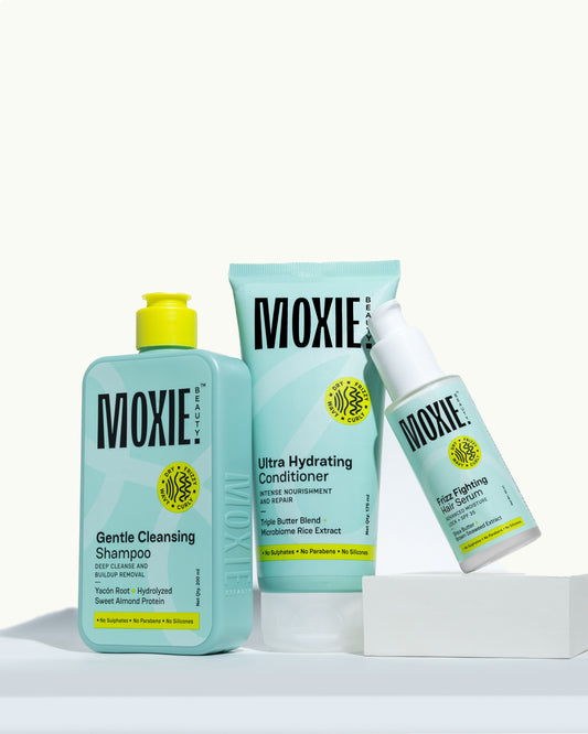 Moxie Beauty Ditch the Frizz Trio anti frizz hair care combo set