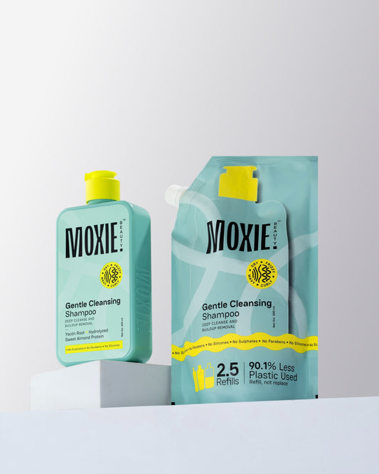 Moxie Beauty Gentle Cleansing Shampoo with Refill Pouch – Sulphate-Free, 700ml for Wavy & Curly Hair