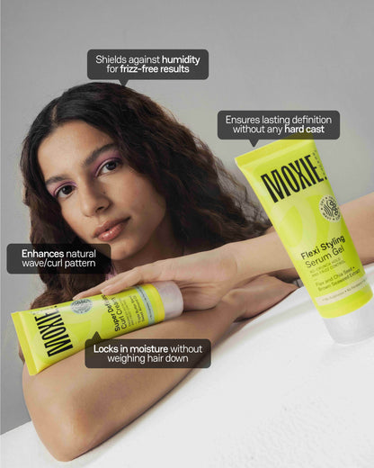 Curly Vibe Setter Duo benefits: frizz control, enhanced curl definition, deep hydration, and soft, bouncy curls