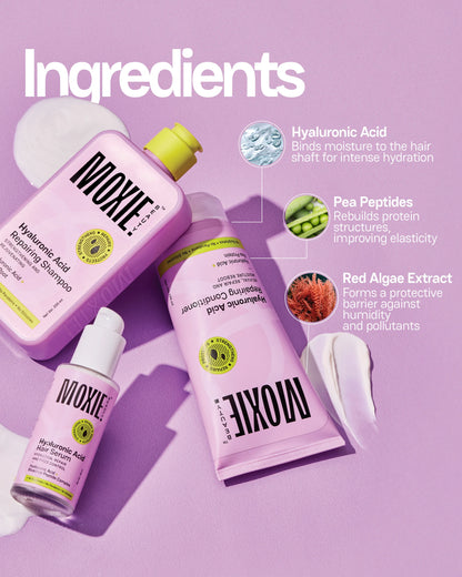 Moxie HydroRepair Routine Hyaluronic Acid Trio Deep Moisture & Repair Formula for Damaged Curls