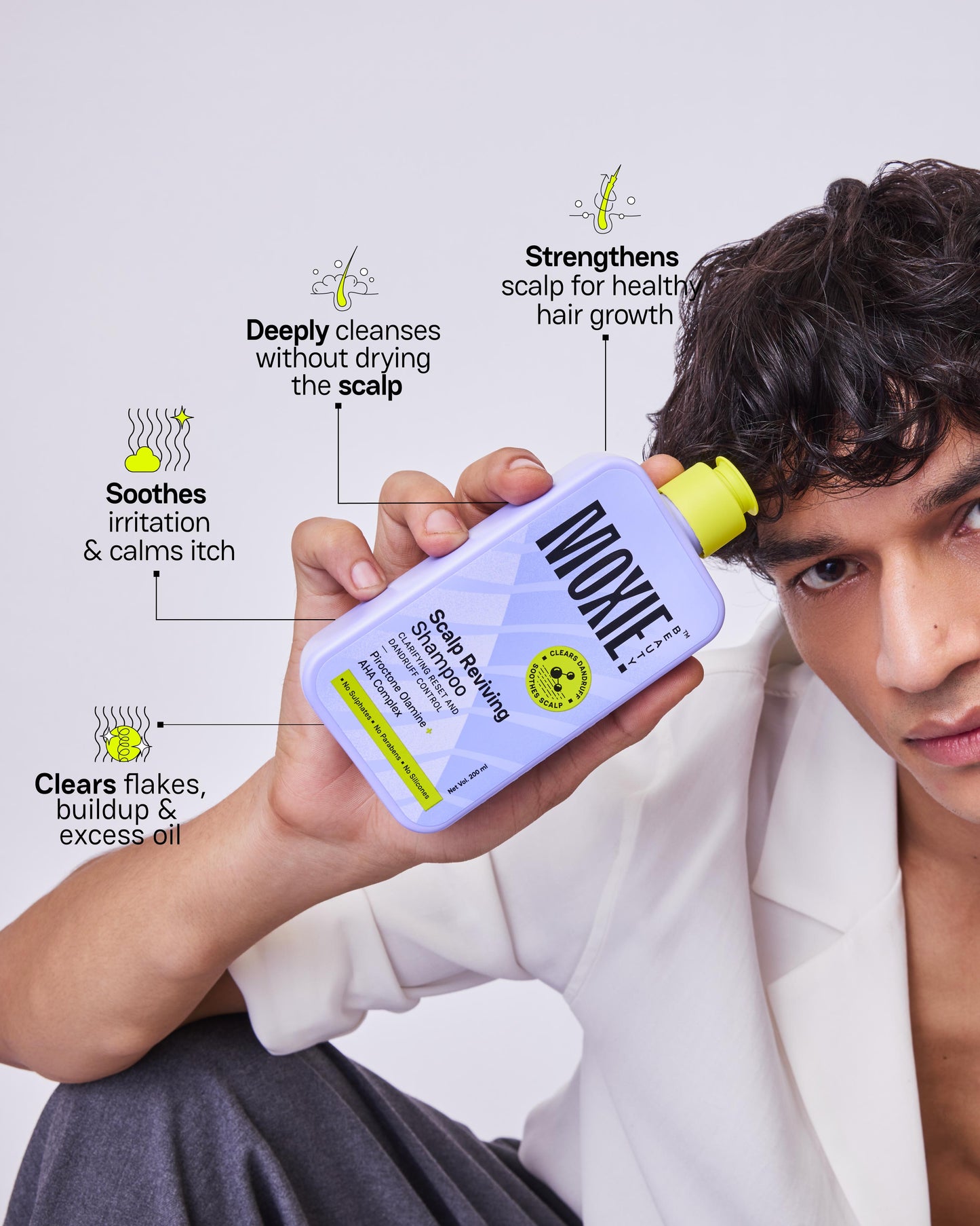 Moxie Scalp Reviving Shampoo Benefits Dandruff Control, Scalp Itch Relief & Healthy Hair Growth