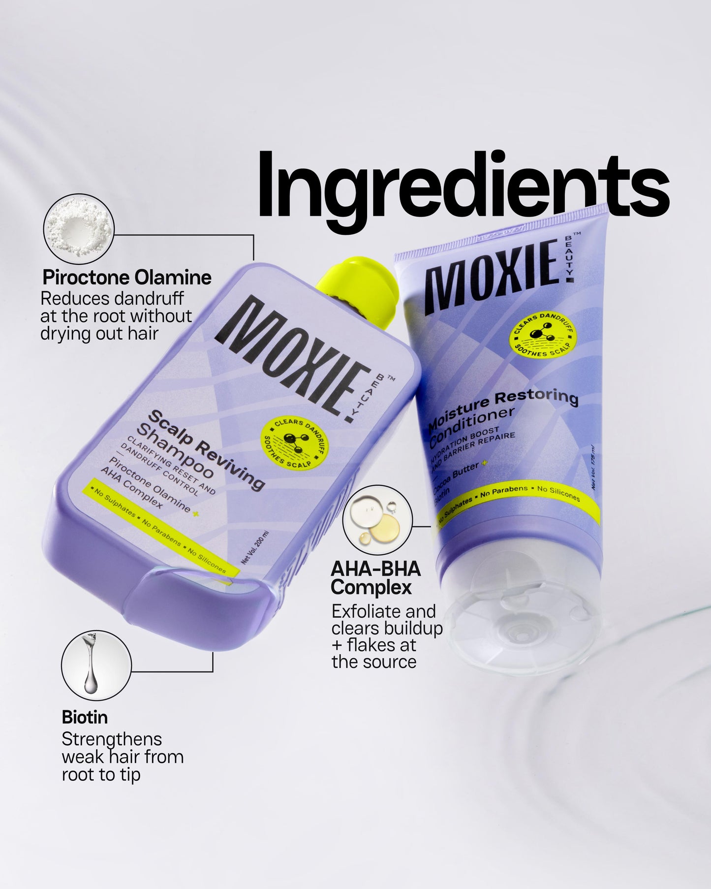 Moxie Scalp SOS Wash Duo Key Ingredients Scalp-Soothing Formula for Dandruff & Itch Relief