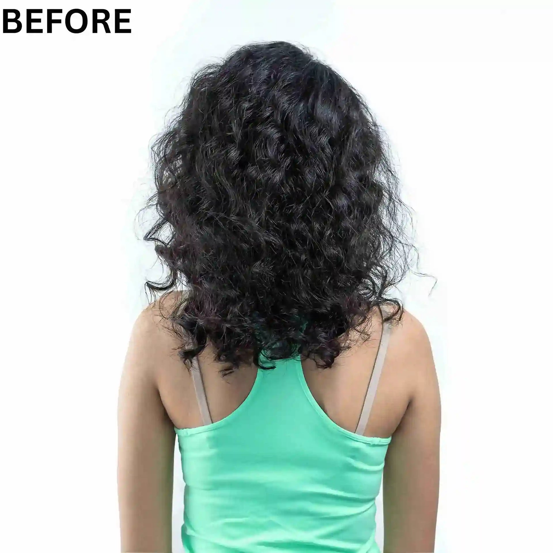 Unmanageable frizzy hair before hair smoothing treatment